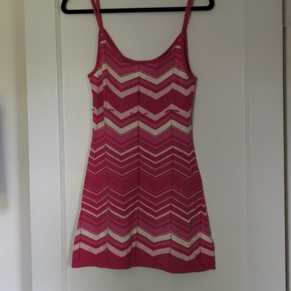 Guess Pink and White Stripe Knit Tank Dress - Picture 3 of 5